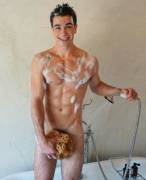 Bubbles &Amp;Amp;Amp; A Big Fat Sponge.... He's Loving It!