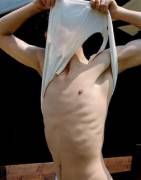 Putting Off His Shirt