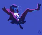 Mipha Rubbing One Out Underwater (Spookiarts) [The Legend Of Zelda]