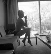 Shapely Silhouette Drinking Coffee Repost From /R/Vintagefeet