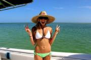 Happy Babe On Boat