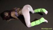 Best View Sheer White Pantyhose - Ass, Legs, Neon Green Warmers Yeeeow!
