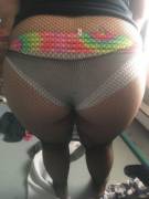 Lady Friend All Dressed Up With Fishnets.