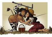 [Drawn] Asami Milks Hucow Korra In A Cowsuit