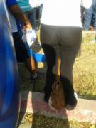 (F) Thick Booty In See Through Leggings With Fullback Panties On