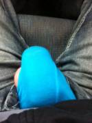 Hidden Behind Blue Shorts