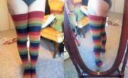 My Extra Long Socks Came In The Mail And They're Sooo Pretty :3