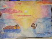 I Painted The Times Dada And I Used To Go To The Beach Last Summer ❤️ Dada Pretended ...