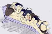 Two Maids Dutifully Serving Their Master [Sasuke X Hinata X Hanabi]