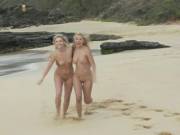 Best Buds Running Naked On The Beach [Gif]