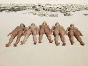 Five Naked Sunbathers