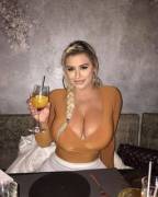 Aubrey Having A Drink (Xpost From R/Aubreylynnb)