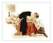 Tossing The Salad Illustrated By Julie Delcourt (C. 1950'S)