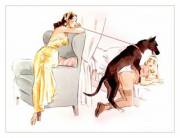 He's Taking The Lead Illustration By Julie Delcourt (C. 1950'S)