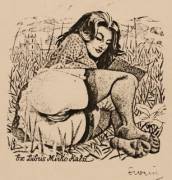 Vintage (S)Ex Libris Bookplate By Mark F. Severin (C. 1950'S)