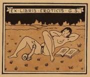 Vintage (S)Ex Libris Bookplate By Mark F. Severin (C. 1950'S)