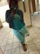 Ebony Likes Walking Around In Public With A Big Bulge In Her Sweatpants