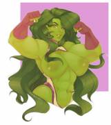 She-Hulk Putting On A Gun Show (Kokobuttz)