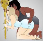 Colored Crystal Maiden Getting Fingered By Legion Commander, By Redthedrawfag