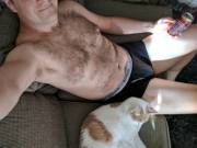 Stroking [M]Y Pussy And Having A Beer