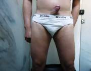 Dick Escaping, White Underwear