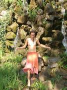 Orange Skirt And Waterfall