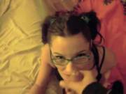 Girlfriend With Glassess Receives Facial