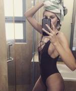 Posing In A Black Bikini