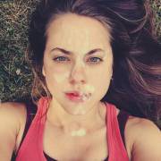 Gorgeous Lips Covered In Cum