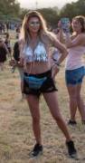 Torn Shorts Girl Glastonbury 2017