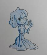 A Coloured Pencil Sketch Of Silia, My Slime Girl Oc