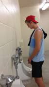 Young Guy Preparing To Piss