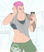 You Know Darn Well That Zarya Sends Gym Selfies To Her Girlfriend