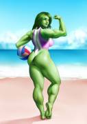 She-Hulk's Day At The Beach (Kairunoburogu)
