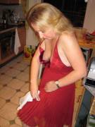 Mom's Spills Something On Her Dress