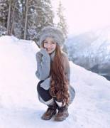 Sarah Tran In The Snow