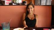 Nina North Flashing In Restaurant