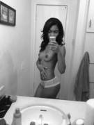 Sexy Ebony Beauty Shoots A Selfie (B&Amp;Amp;Amp;W)