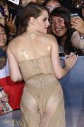 Kristen Stewart Forgot To Check Her Back Leaving The Limo (First Attempt)