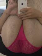 As Requested, Here I Am Showing Off My Girlfriends Pretty Pink Panties And My New ...