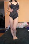 Body Suit, Pantyhose And Crotchless Panties! :D