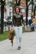 Outside In Public With Latex Catsuit Underneath Her Jeans (X-Post From R/Publicfetish)