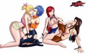 Lucy And Levy Making Out / Erza And Cana Scissoring