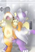 Floatzel [F] Having The Time Of Her Life With Mienshao [M]
