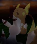 Alolan Raichu [F] Enjoys Umbreon's [?] Lickings