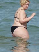 Tiny Black Bikini Failing To Cover A Big White Ass