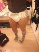 Cute One In Socks And Diapers (4 Pics)