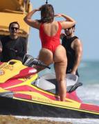 Ashley Graham In Red Bodysuit