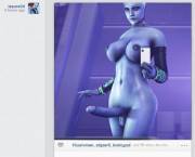 Mass Effect, Liara Posts Her Nudes