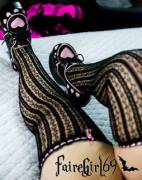 Shoes With Pink Hearts And Thigh Highs To Match